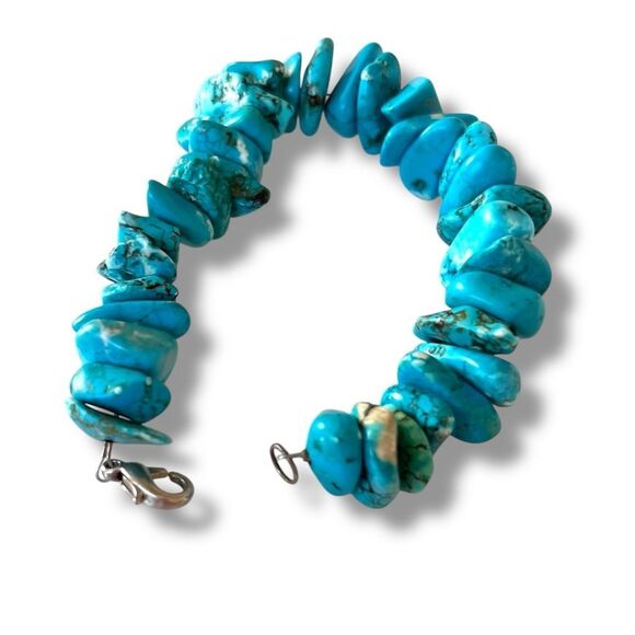 Turquoise Chunky Nugget Bead Bracelet - Picture 4 of 4